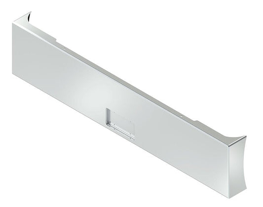 BUMPER FOR KENWORTH W900B 1982-2010 & W900L 1982-2022 20" AMERICAN EAGLE BOXED END WITH 8" EARS CHROME WITH NO MOUNTING HOLES AND FRENCHED IN LICENSE PLATE BOX, WITH UNIVERSAL BRACKETS THAT FIT CB, CQ, FD, FE ,HA, HC, GO