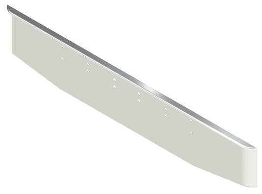 BUMPER FOR KENWORTH LOGGER 1967-1981 16" TAPER ROLLED END CHROME WITH EXTERIOR BOLT ON HITCH HOLES, NO CUTOUT ON THE TOP LIP