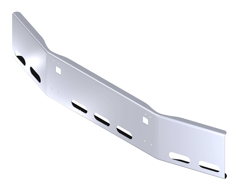 BUMPER FOR KENWORTH T800 1986-2003 16" OPEN END CHROME WITH STEP HOLES, LIGHT HOLES