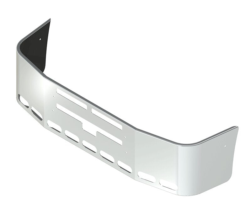 BUMPER FOR KENWORTH T600 1987-2007 20" SETBACK AXLE STAINLESS STEEL WITH VENT HOLES AND 9 OVAL HOLES
