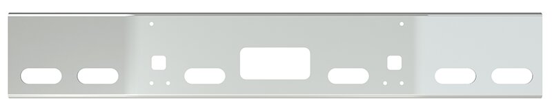 BUMPER FOR KENWORTH T800 & T880 2004-2022 14" OPEN END CHROME WITH TOW HOLE & STEP HOLES, LIGHT HOLES