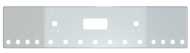 BUMPER FOR KENWORTH T800 & T880 2004-2022 20" BOXED END STAINLESS STEEL WITH TOW HOLE & STEP HOLES AND 15 HOLES FOR 2" LIGHTS