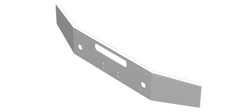 BUMPER FOR KENWORTH T800 & T880 2004-2022 14" OPEN END TAPERED CHROME