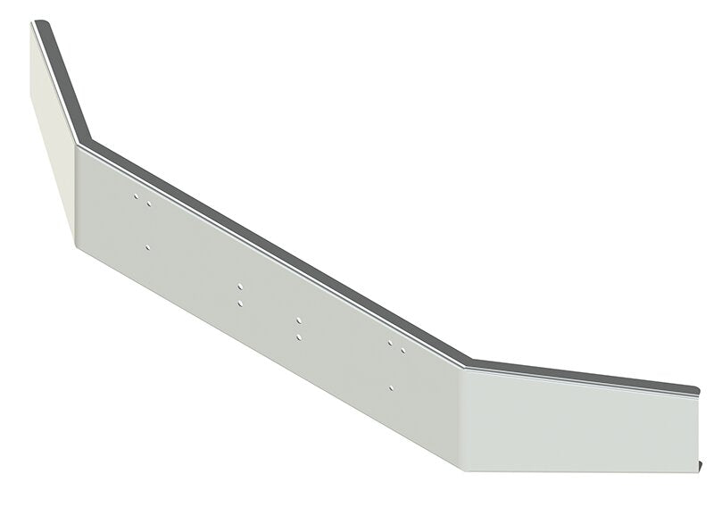 BUMPER FOR KENWORTH T800W 1988-2005 14" OPEN END TAPERED CHROME WITH EXTERIOR BOLT ON HITCH HOLES