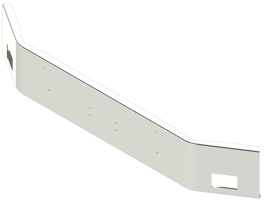 BUMPER FOR  KENWORTH T800W 1988-2005 14" OPEN END CHROME WITH RECTANGULAR FOG LIGHT HOLES & EXTERIOR BOLT ON HITCH HOLES