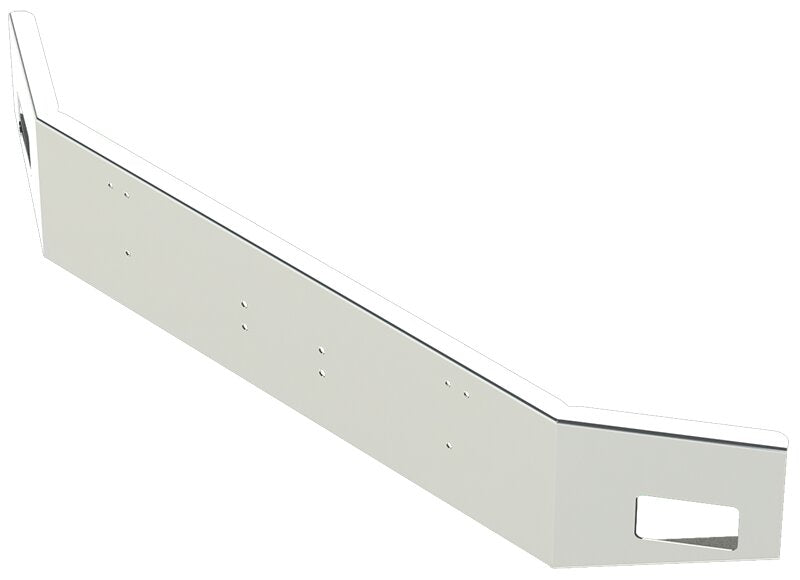 BUMPER FOR KENWORTH T800W 1988-2005 14" OPEN END TAPERED CHROME WITH RECTANGULAR FOG LIGHT HOLES & EXTERIOR BOLT ON HITCH HOLES