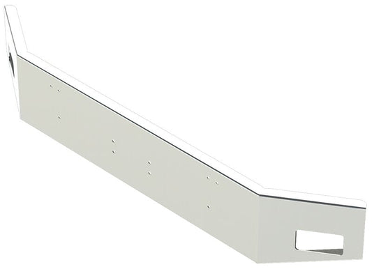 BUMPER FOR  KENWORTH T800W 1988-2005 14" OPEN END TAPERED CHROME WITH RECTANGULAR FOG LIGHT HOLES & EXTERIOR BOLT ON HITCH HOLES