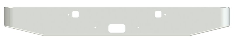 BUMPER FOR KENWORTH W900B 2011-2022 12" TAPER ROLLED END CHROME