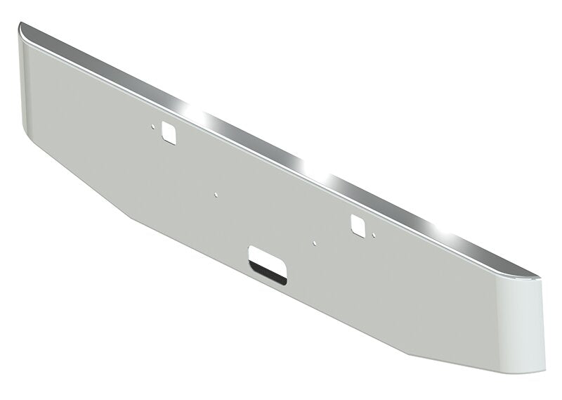 BUMPER FOR KENWORTH W900B 2011-2022 18" TAPER HAND FORM CHROME, NO CUTOUT ON THE TOP LIP
