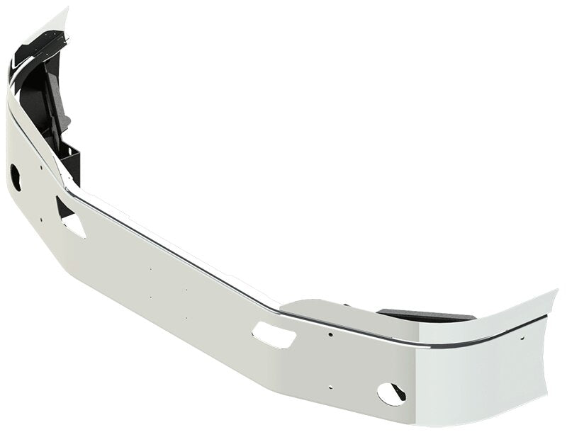 BUMPER FOR KENWORTH T680 SETBACK AXLE 2013-2022 14" SETBACK AXLE WITH TOP EXTENSIONS CHROME AND LICENSE PLATE HOLES