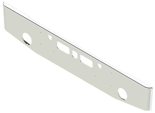 BUMPER FOR MACK F-600 1970-1990 16" TAPER ROLLED END CHROME WITH TOW HOLE & ROUND FOG LIGHT HOLES & VENT HOLES