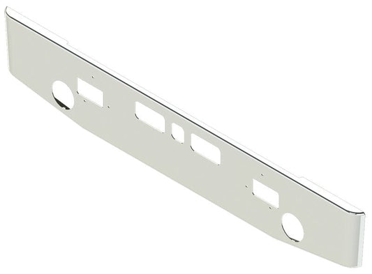 BUMPER FOR MACK F-700, INTERSTATE 1970-1990 16" TAPER ROLLED END CHROME WITH TOW HOLE & ROUND FOG LIGHT HOLES & VENT HOLES