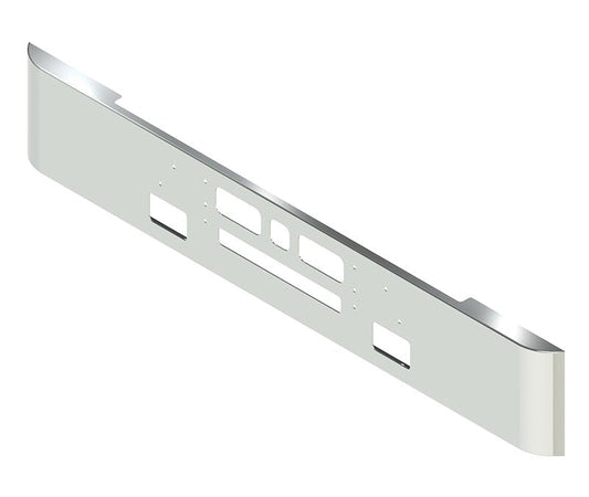 BUMPER FOR MACK WESTERN CONTRACTOR, RD688, RD690 1989-2001 16" SQUARE HAND FORM CHROME WITH TOW HOLE, VENT HOLES , GRILL GUARD HOLES