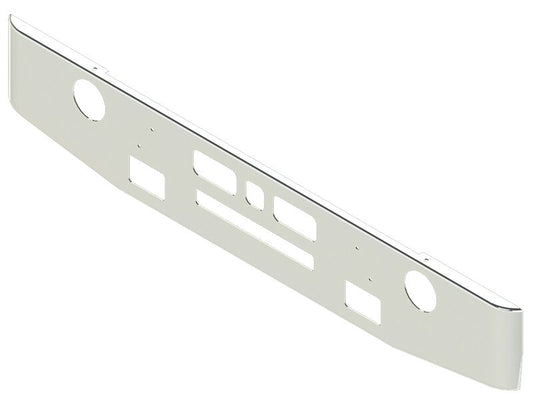 BUMPER FOR MACK WESTERN CONTRACTOR, RD688, RD690 1989-2001 16" TAPER ROLLED END CHROME WITH TOW HOLE & ROUND FOG LIGHT HOLES & VENT HOLES
