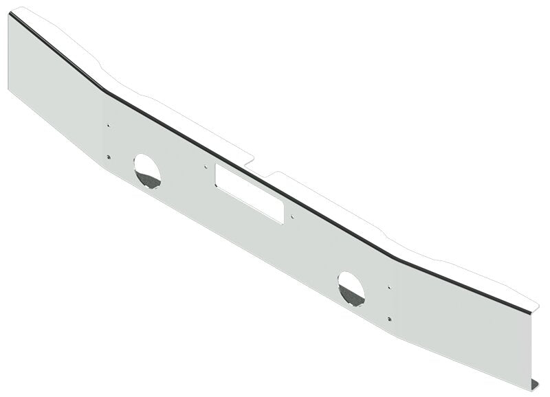 BUMPER FOR MACK LOGGER 1970-1990 12" OPEN END CHROME WITH TOW HOLE & ROUND FOG LIGHT HOLES