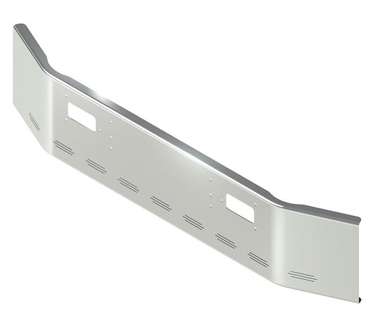 BUMPER FOR MACK RD SETBACK AXLE 1979-1988 18" OPEN END CHROME WITH TOW HOLE AND SLOTTED HOLES FOR 9 HIDDEN LIGHTS