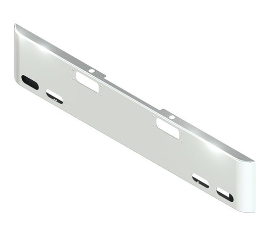 BUMPER FOR PETERBILT 352 CABOVER 1967-1980 & 359 CONVENTIONAL 1967-1986 18" SQUARE ROLLED END CHROME WITH TOW HOLE AND 4 OVAL HOLES