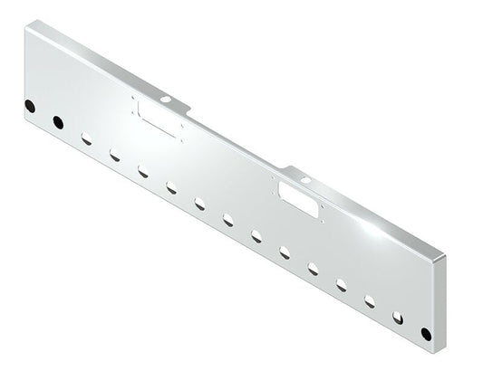 BUMPER FOR PETERBILT 352 CABOVER 1967-1980 & 359 CONVENTIONAL 1967-1986 18" BOXED END CHROME WITH TOW HOLE AND 15 HOLES FOR 2" LIGHTS