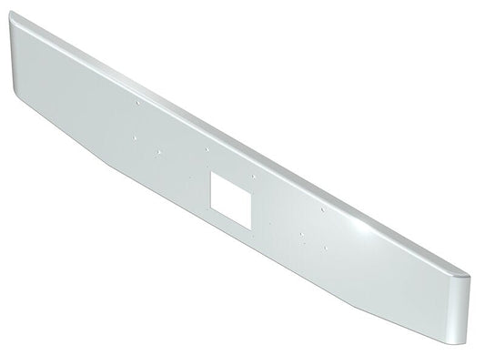 BUMPER FOR PETERBILT 379, 378, 357 1987-2007 16" TAPER ROLLED END CHROME WITH MOUNTING HOLES, LICENSE PLATE HOLES FOR 2 PLATES, VORAD HOLE