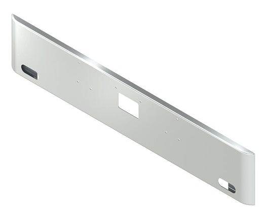 BUMPER FOR PETERBILT 379, 378, 357 1987-2007 18" SQUARE ROLLED END CHROME WITH TOW HOLE AND 2 OVAL HOLES