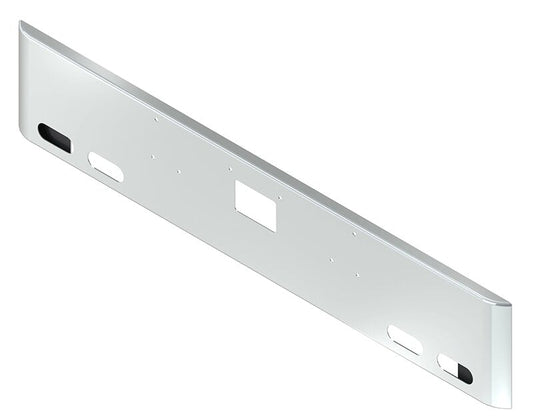 BUMPER FOR PETERBILT 379, 378, 357 1987-2007 18" SQUARE ROLLED END CHROME WITH TOW HOLE AND 4 OVAL HOLES