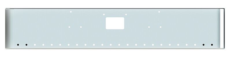 BUMPER FOR PETERBILT 379, 378, 357 1987-2007 18" SQUARE ROLLED END CHROME WITH TOW HOLE, LIGHT HOLES
