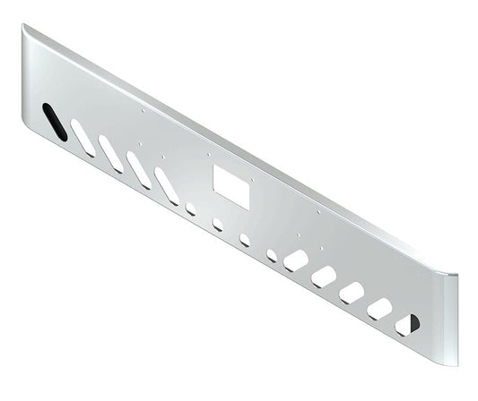 BUMPER FOR PETERBILT 379, 378, 357 1987-2007 18" SQUARE ROLLED END CHROME WITH TOW HOLE AND 4 HOLES FOR 2" LIGHTS
