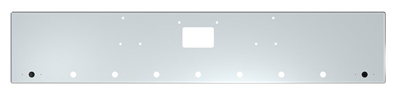 BUMPER FOR PETERBILT 379, 378, 357 1987-2007 18" BOXED END CHROME WITH TOW HOLE, LIGHT HOLES