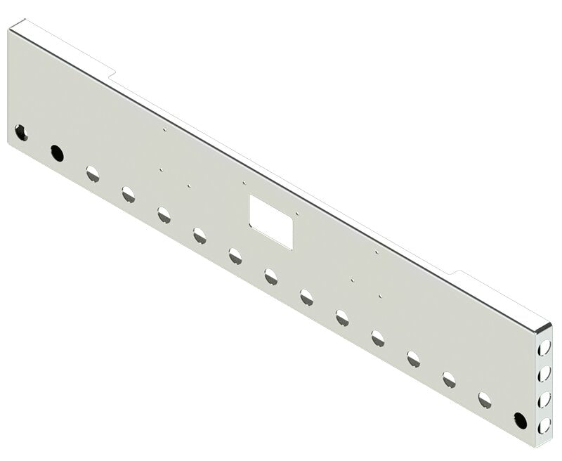 BUMPER FOR PETERBILT 379, 378, 357 1987-2007 18" BOXED END CHROME WITH TOW HOLE AND 15 HOLES FOR 2" LIGHTS