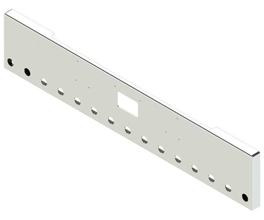 BUMPER FOR PETERBILT 379, 378, 357 1987-2007 18" BOXED END CHROME WITH TOW HOLE AND 15 HOLES FOR 2" LIGHTS