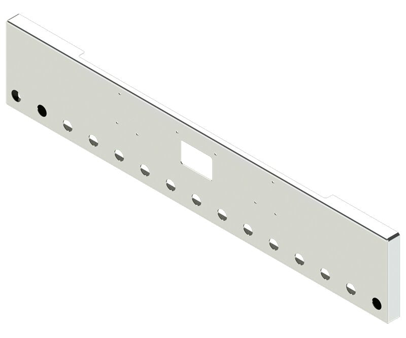 BUMPER FOR PETERBILT 379, 378, 357 1987-2007 18" BOXED END CHROME WITH TOW HOLE AND 15 HOLES FOR 2" LIGHTS