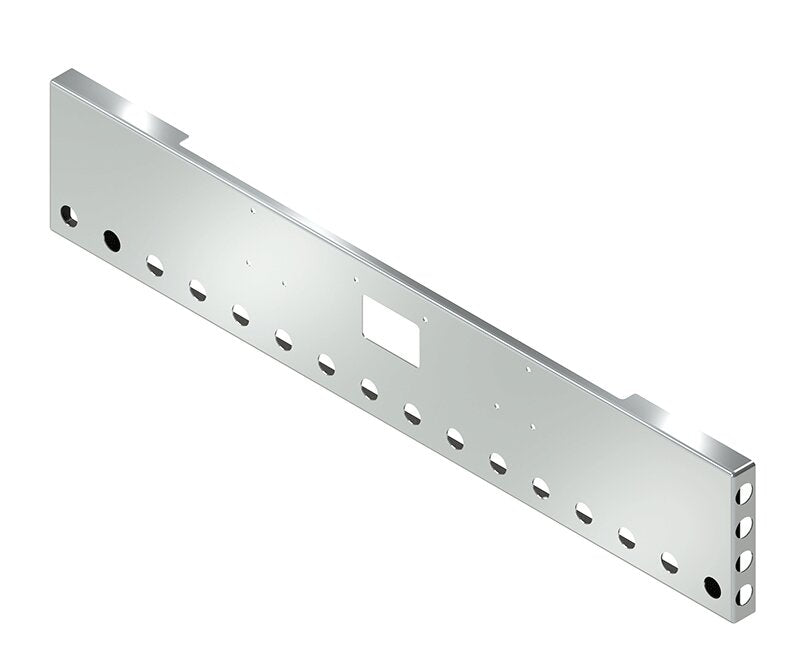 BUMPER FOR PETERBILT 379, 378, 357 1987-2007 18" BOXED END CHROME WITH TOW HOLE, LIGHT HOLES