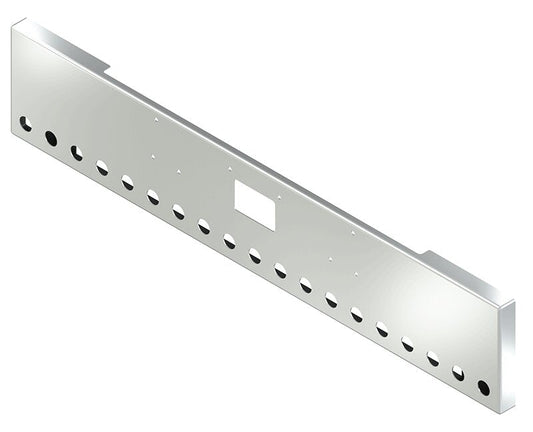 BUMPER FOR PETERBILT 379, 378, 357 1987-2007 18" BOXED END CHROME WITH TOW HOLE, LIGHT HOLES