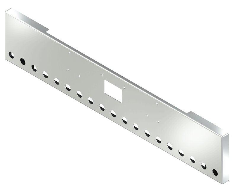 BUMPER FOR PETERBILT 379, 378, 357 1987-2007 18" BOXED END CHROME WITH TOW HOLE, LIGHT HOLES