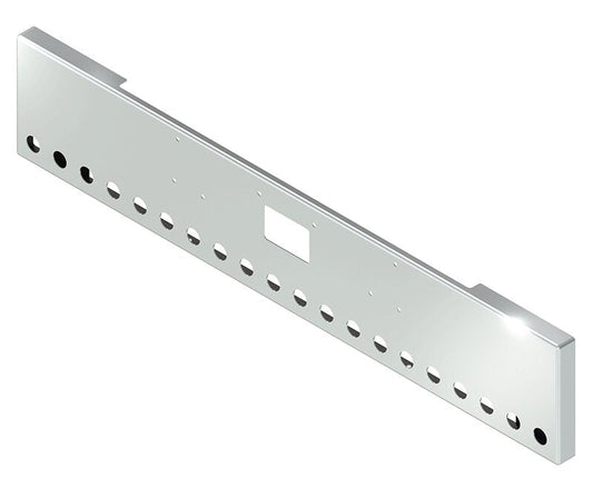 BUMPER FOR PETERBILT 379, 378, 357 1987-2007 18" BOXED END CHROME WITH TOW HOLE, LIGHT HOLES