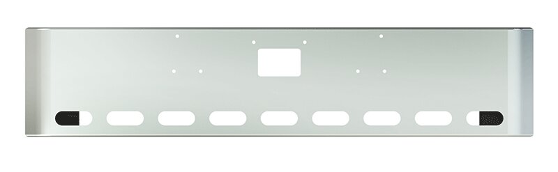 BUMPER FOR PETERBILT 379, 378, 357 1987-2007 20" SQUARE ROLLED END CHROME WITH TOW HOLE AND 9 OVAL HOLES