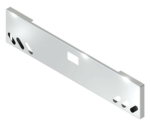 BUMPER FOR PETERBILT 379, 378, 357 1987-2007 20" BOXED END CHROME WITH TOW HOLE, LIGHT HOLES