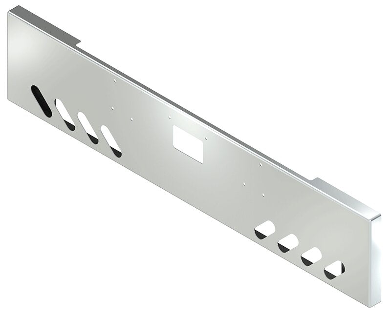 BUMPER FOR PETERBILT 379, 378, 357 1987-2007 20" BOXED END CHROME WITH TOW HOLE, LIGHT HOLES