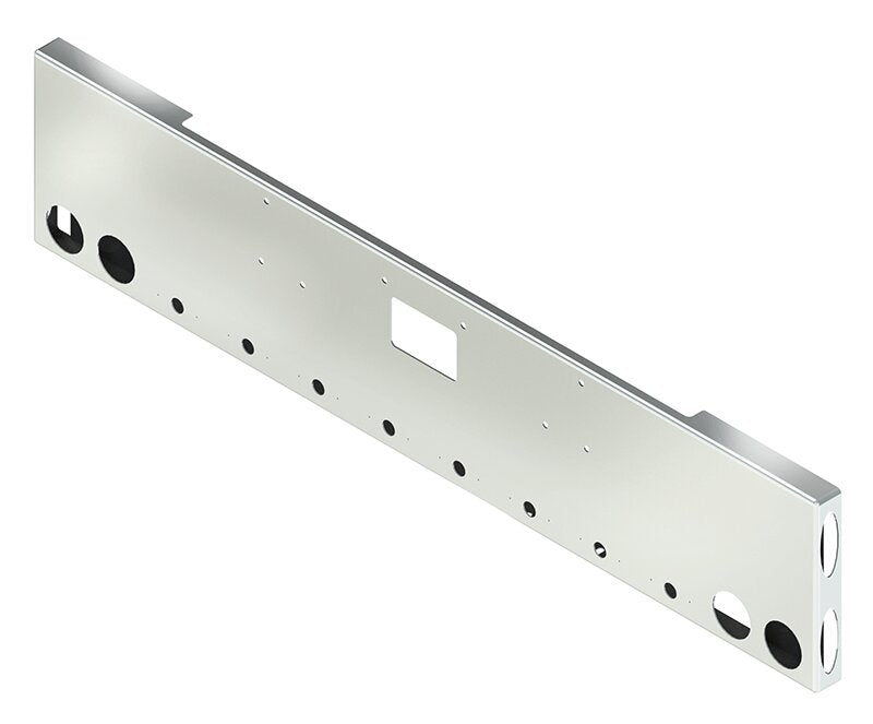 BUMPER FOR PETERBILT 379, 378, 357 1987-2007 20" BOXED END CHROME WITH TOW HOLE, LIGHT HOLES