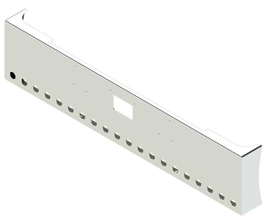BUMPER FOR PETERBILT 379, 378, 357 1987-2007 20" AMERICAN EAGLE BOXED END WITH 8" EARS CHROME WITH TOW HOLE, LIGHT HOLES