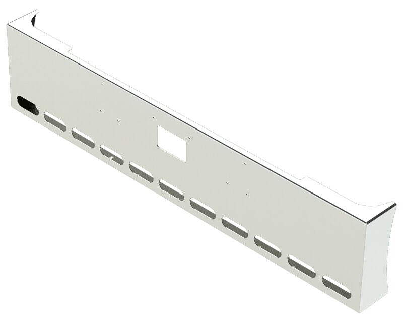 BUMPER FOR PETERBILT 379, 378, 357 1987-2007 20" AMERICAN EAGLE BOXED END WITH 8" EARS STAINLESS STEEL WITH TOW HOLE, LIGHT HOLES