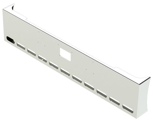 BUMPER FOR PETERBILT 379, 378, 357 1987-2007 20" AMERICAN EAGLE BOXED END WITH 8" EARS STAINLESS STEEL WITH TOW HOLE, LIGHT HOLES