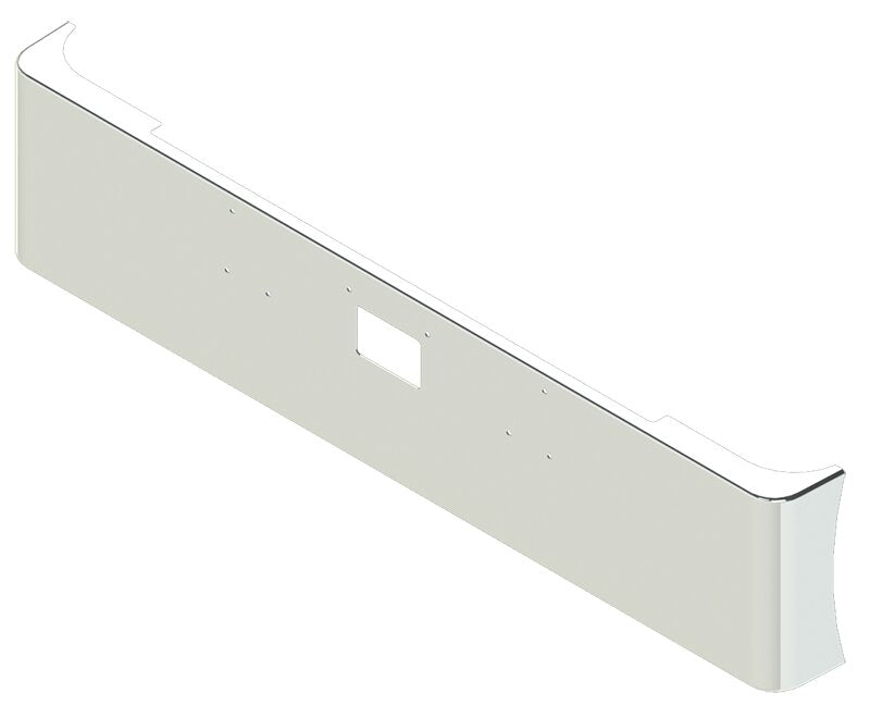 BUMPER FOR PETERBILT 379, 378, 357 1987-2007 20" AMERICAN EAGLE ROLLED END WITH 8" EARS CHROME WITH TOW HOLE