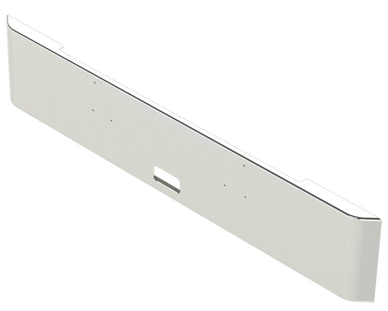 BUMPER FOR PETERBILT 379, 378, 357 1987-2007 18" SQUARE HAND FORM CHROME WITH CENTER STEP HOLE