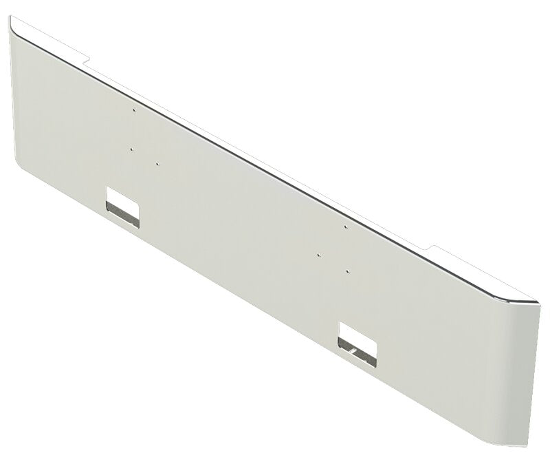BUMPER FOR PETERBILT 379, 378, 357 1987-2007 22" SQUARE ROLLED END CHROME WITH RECTANGULAR FOG LIGHT HOLES