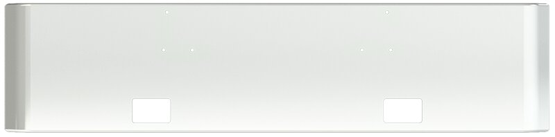 BUMPER FOR PETERBILT 379, 378, 357 1987-2007 22" SQUARE ROLLED END CHROME WITH RECTANGULAR FOG LIGHT HOLES