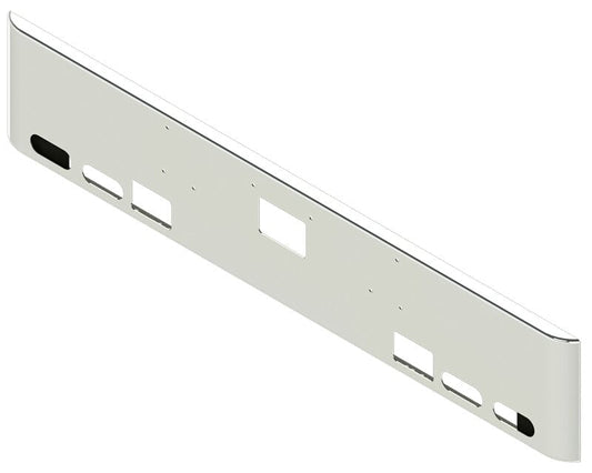 BUMPER FOR PETERBILT 379, 378, 357 1987-2007 18" SQUARE ROLLED END CHROME AND 4 OVAL HOLES