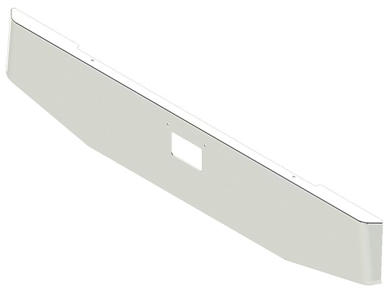 BUMPER FOR PETERBILT 379, 378, 357 1987-2007 18" TAPER HAND FORM CHROME WITH 379 STYLE LICENCE PLATE HANGER BOLTS & TOW HOLE & NO MOUNTING HOLES AND WITH UNIVERSAL BRACKETS THAT FIT CB, CQ, FD, FE ,HA, HC, GO