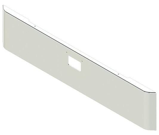 BUMPER FOR PETERBILT 379, 378, 357 1987-2007 20" SQUARE ROLLED END CHROME WITH 379 STYLE LICENCE PLATE HANGER BOLTS & TOW HOLE & NO MOUNTING HOLES AND WITH UNIVERSAL BRACKETS THAT FIT CB, CQ, FD, FE ,HA, HC, GO