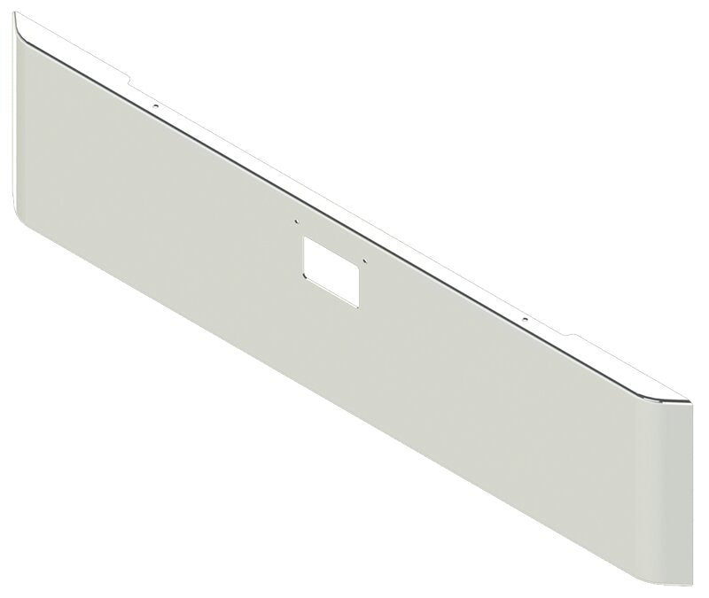 BUMPER FOR PETERBILT 379, 378, 357 1987-2007 22" SQUARE ROLLED END CHROME WITH 379 STYLE LICENCE PLATE HANGER BOLTS & TOW HOLE & NO MOUNTING HOLES AND WITH UNIVERSAL BRACKETS THAT FIT CB, CQ, FD, FE ,HA, HC, GO